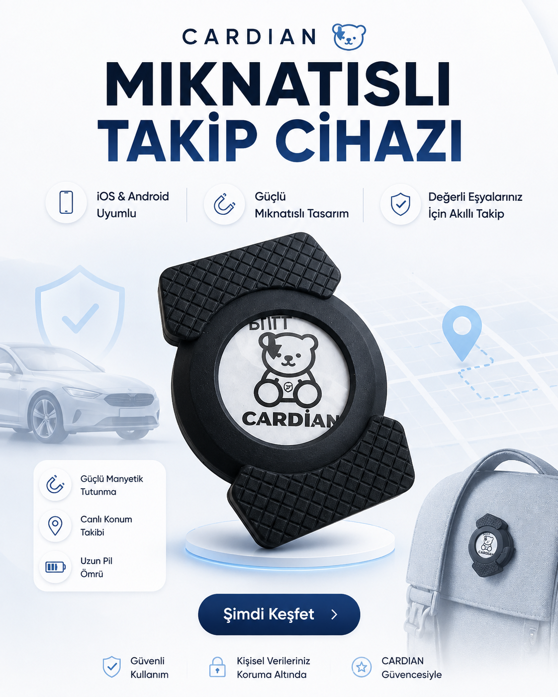 PelushTag™ Mıknatıslı Akıllı Takip Cihazı