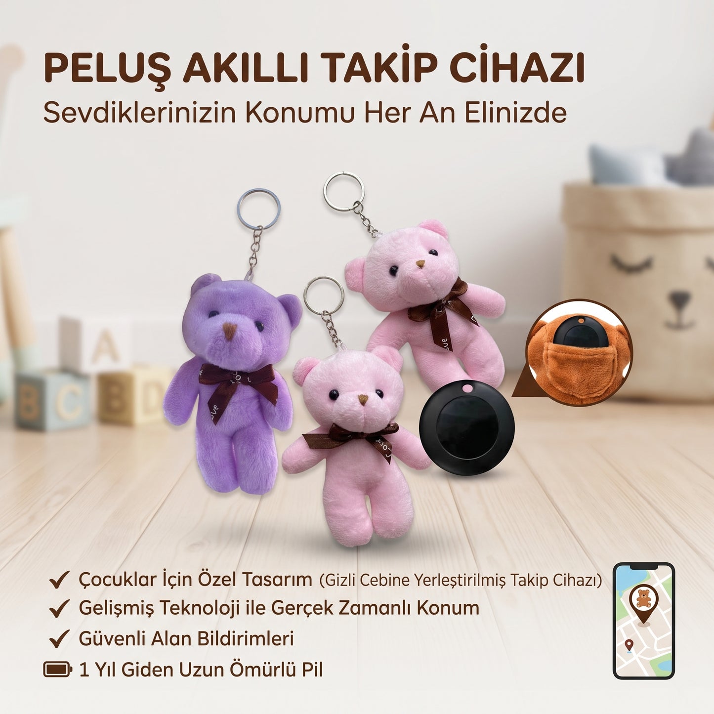PelushTag™ - GPS Peluşlu Takip Cihazı -